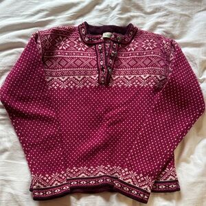 Vintage L.L. Bean Pink Wool Ski Sweater